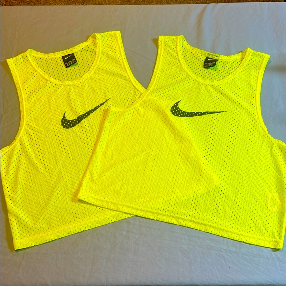 Nike Neon Yellow Mesh Crop Tops Set of 2 S/M